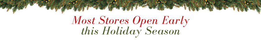 Most Stores Open Early this Holiday Season!